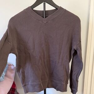 Madewell waffle knit v neck top
